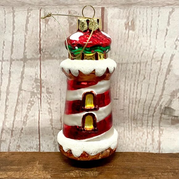 Lighthouse Glass Christmas Ornament - Picture 1 of 5
